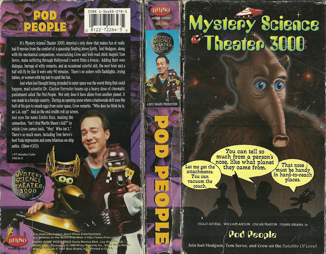 MYSTERY SCIENCE THEATER 3000 : POD PEOPLE VHS COVER, VHS COVERS