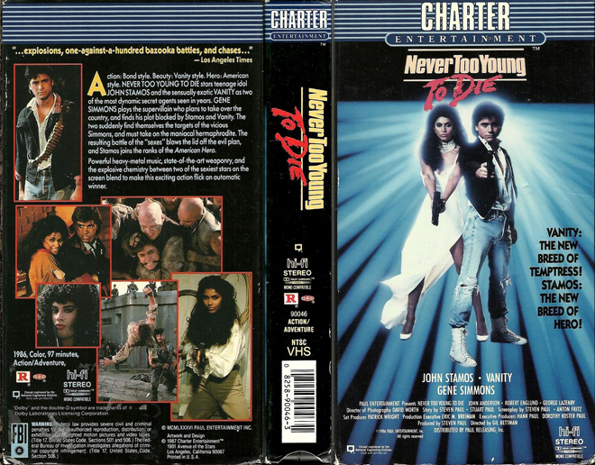 NEVER TO YOUNG TO DIE, VESTRON VIDEO, VHS COVER, VHS COVERS