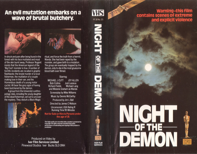 NIGHT OF THE DEMON VHS COVER