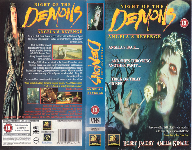 NIGHT OF THE DEMONS VHS COVER, VHS COVERS