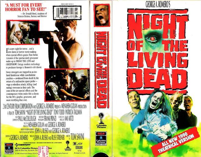 NIGHT OF THE LIVING DEAD 1990, HORROR, ACTION EXPLOITATION, ACTION, HORROR, SCI-FI, MUSIC, THRILLER, SEX COMEDY,  DRAMA, SEXPLOITATION, VHS COVER, VHS COVERS