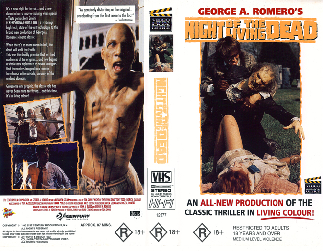 NIGHT OF THE LIVING DEAD, AUSTRALIAN, HORROR, ACTION EXPLOITATION, ACTION, HORROR, SCI-FI, MUSIC, THRILLER, SEX COMEDY,  DRAMA, SEXPLOITATION, VHS COVER, VHS COVERS, DVD COVER, DVD COVERS