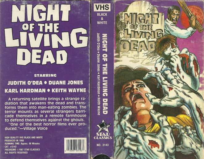 NIGHT OF THE LIVING DEAD STAR CLASSICS VHS COVER