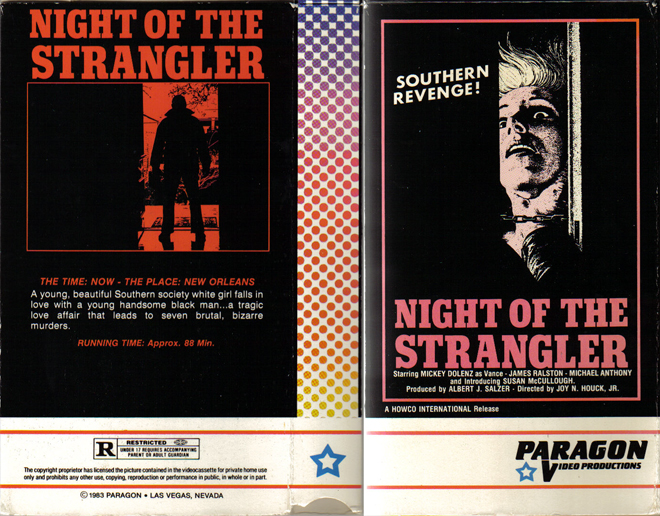 NIGHT OF THE STRANGLER, HORROR, ACTION EXPLOITATION, ACTION, HORROR, SCI-FI, MUSIC, THRILLER, SEX COMEDY,  DRAMA, SEXPLOITATION, VHS COVER, VHS COVERS, DVD COVER, DVD COVERS