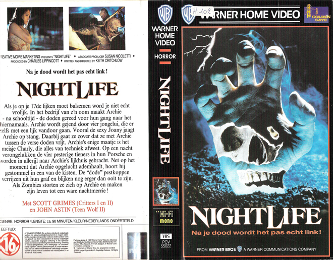 NIGHTLIFE, VESTRON VIDEO INTERNATIONAL, BIG BOX, HORROR, ACTION EXPLOITATION, ACTION, HORROR, SCI-FI, MUSIC, THRILLER, SEX COMEDY, DRAMA, SEXPLOITATION, VHS COVER, VHS COVERS, DVD COVER, DVD COVERS