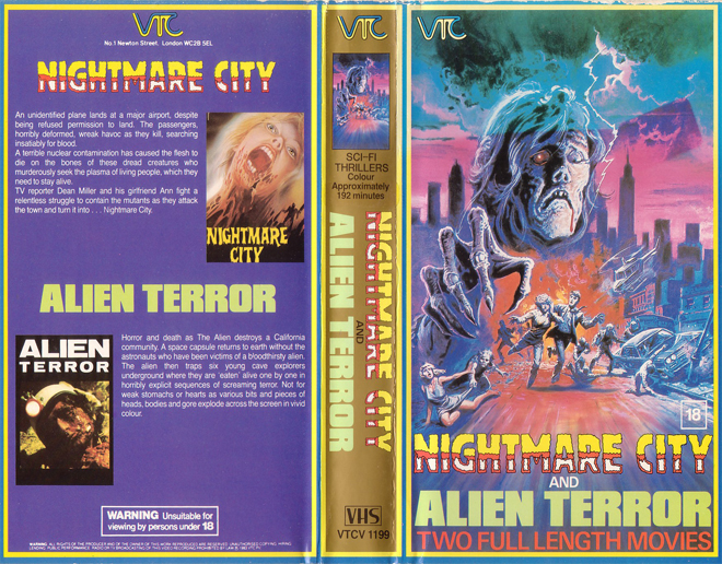 NIGHTMARE CITY AND ALIEN TERROR VTC VHS COVER