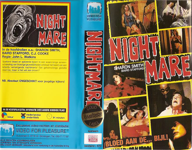 NIGHTMARE-GERMAN, HORROR, ACTION EXPLOITATION, ACTION, HORROR, SCI-FI, MUSIC, THRILLER, SEX COMEDY,  DRAMA, SEXPLOITATION, VHS COVER, VHS COVERS, DVD COVER, DVD COVERS