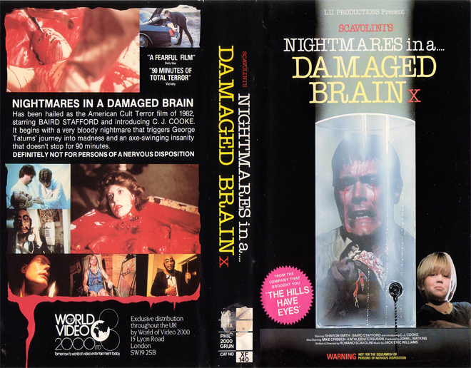 NIGHTMARE IN A DAMAGED BRAIN VHS COVER
