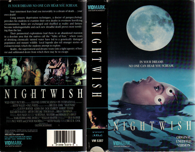 NIGHTWISH HORROR, VIDMARK, VHS COVERS, VHS COVER 
