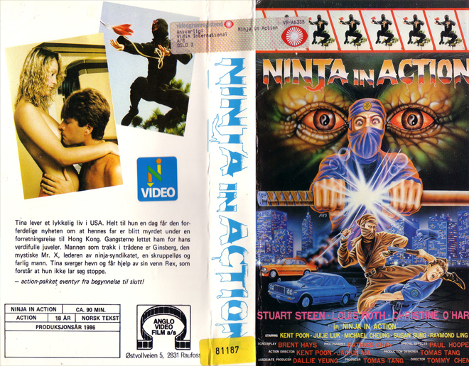 NINJA IN ACTION, HORROR, ACTION EXPLOITATION, ACTION, HORROR, SCI-FI, MUSIC, THRILLER, SEX COMEDY,  DRAMA, SEXPLOITATION, VHS COVER, VHS COVERS, DVD COVER, DVD COVERS