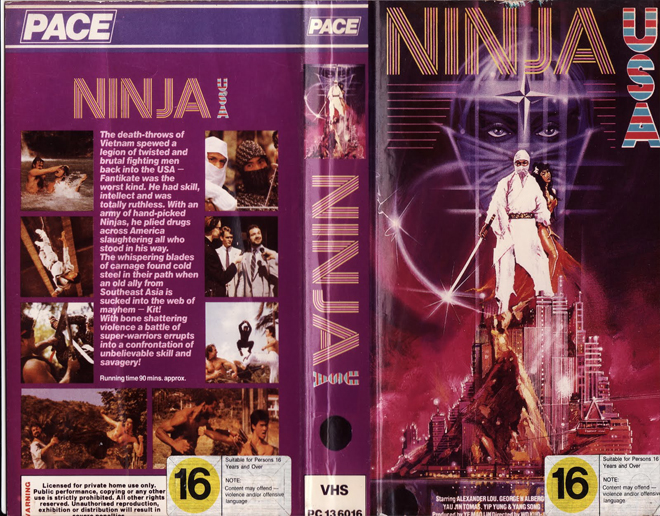 NINJA USA VHS COVER, ACTION VHS COVER, HORROR VHS COVER, BLAXPLOITATION VHS COVER, HORROR VHS COVER, ACTION EXPLOITATION VHS COVER, SCI-FI VHS COVER, MUSIC VHS COVER, SEX COMEDY VHS COVER, DRAMA VHS COVER, SEXPLOITATION VHS COVER, BIG BOX VHS COVER, CLAMSHELL VHS COVER, VHS COVER, VHS COVERS, DVD COVER, DVD COVERS