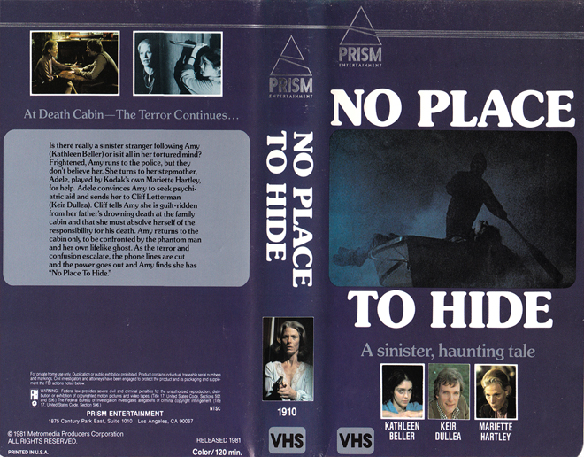 NO PLACE TO HIDE VHS COVER