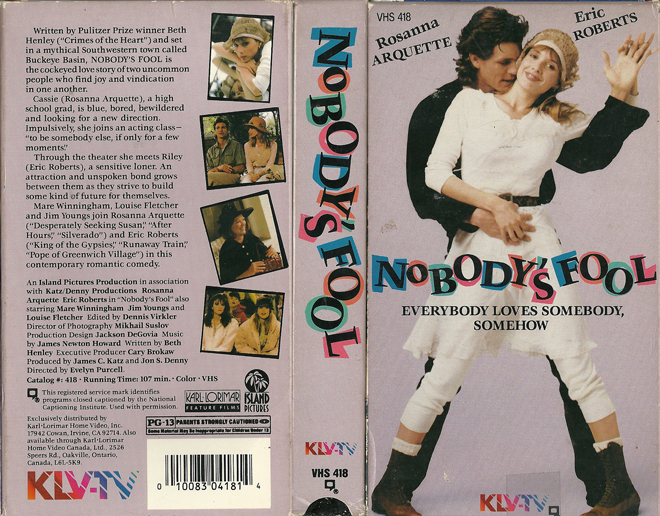 NOBODYS FOOL VHS COVER