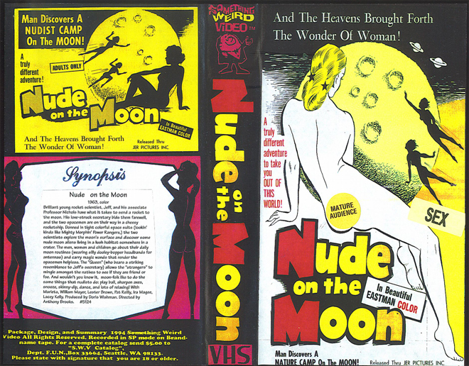 NUDE ON THE MOON SOMETHING WEIRD VIDEO SWV VHS COVER, VHS COVERS
