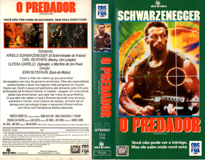 O PREDADOR, BRAZIL VHS, BRAZILIAN VHS, ACTION VHS COVER, HORROR VHS COVER, BLAXPLOITATION VHS COVER, HORROR VHS COVER, ACTION EXPLOITATION VHS COVER, SCI-FI VHS COVER, MUSIC VHS COVER, SEX COMEDY VHS COVER, DRAMA VHS COVER, SEXPLOITATION VHS COVER, BIG BOX VHS COVER, CLAMSHELL VHS COVER, VHS COVER, VHS COVERS, DVD COVER, DVD COVERS