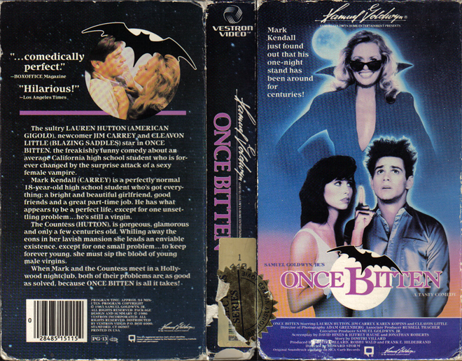 ONCE BITTEN, HORROR, ACTION EXPLOITATION, ACTION, HORROR, SCI-FI, MUSIC, THRILLER, SEX COMEDY,  DRAMA, SEXPLOITATION, VHS COVER, VHS COVERS, DVD COVER, DVD COVERS
