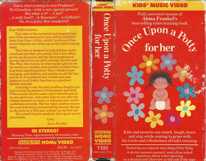 ONCE UPON A POTTY FOR HER VHS COVER