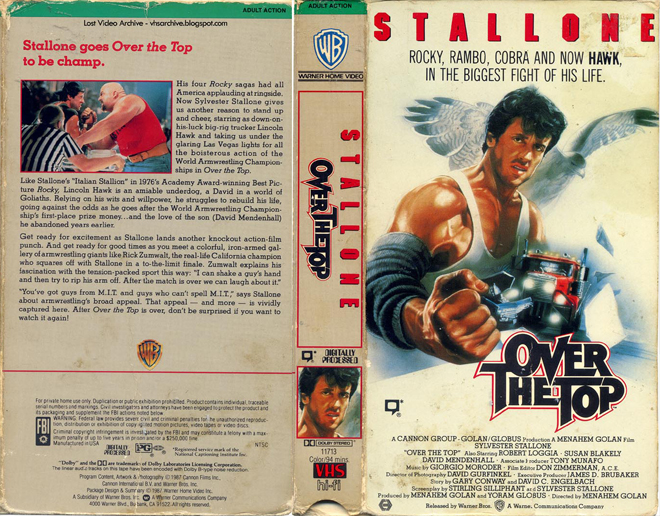 OVER THE TOP VHS COVER, VHS COVERS