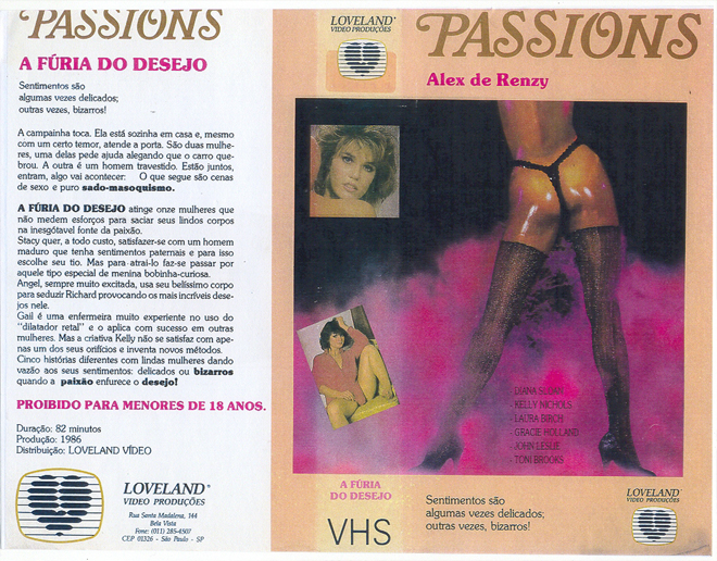PASSIONS, BRAZIL VHS, BRAZILIAN VHS, ACTION VHS COVER, HORROR VHS COVER, BLAXPLOITATION VHS COVER, HORROR VHS COVER, ACTION EXPLOITATION VHS COVER, SCI-FI VHS COVER, MUSIC VHS COVER, SEX COMEDY VHS COVER, DRAMA VHS COVER, SEXPLOITATION VHS COVER, BIG BOX VHS COVER, CLAMSHELL VHS COVER, VHS COVER, VHS COVERS, DVD COVER, DVD COVERS