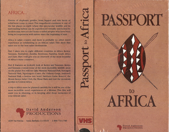 PASSPORT TO AFRICA, HORROR, ACTION EXPLOITATION, ACTION, HORROR, SCI-FI, MUSIC, THRILLER, SEX COMEDY,  DRAMA, SEXPLOITATION, VHS COVER, VHS COVERS
