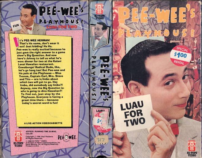 PEE WEES PLAYHOUSE : LUAU FOR TWO VHS COVER, VHS COVERS