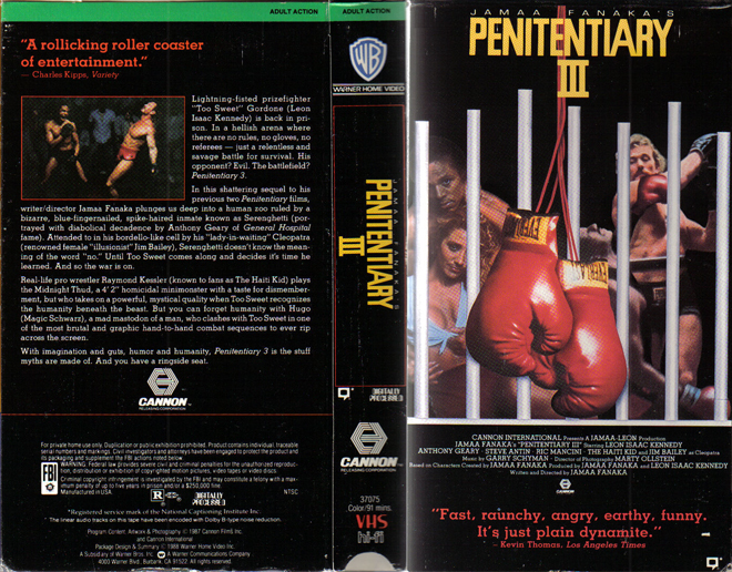 PENITENTIARY III VHS COVER