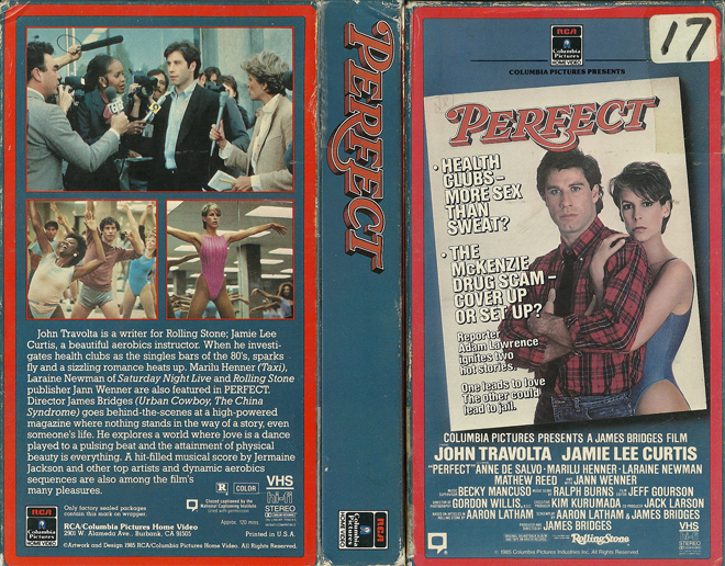 PERFECT JOHN TRAVOLTA JAMIE LEE CURTIS VHS COVER