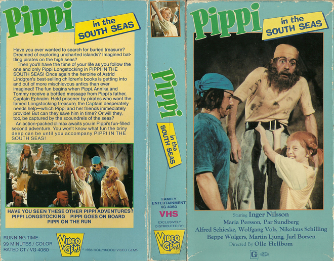 PIPPI IN THE SOUTH SEAS VIDEO GEMS VHS COVER