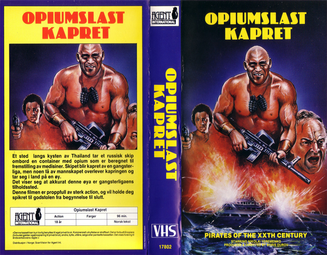 PIRATES OF THE XXTH CENTURY, HORROR, ACTION EXPLOITATION, ACTION, HORROR, SCI-FI, MUSIC, THRILLER, SEX COMEDY,  DRAMA, SEXPLOITATION, VHS COVER, VHS COVERS, DVD COVER, DVD COVERS