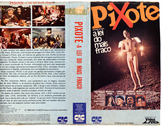 PIXOTE, BRAZIL VHS, BRAZILIAN VHS, ACTION VHS COVER, HORROR VHS COVER, BLAXPLOITATION VHS COVER, HORROR VHS COVER, ACTION EXPLOITATION VHS COVER, SCI-FI VHS COVER, MUSIC VHS COVER, SEX COMEDY VHS COVER, DRAMA VHS COVER, SEXPLOITATION VHS COVER, BIG BOX VHS COVER, CLAMSHELL VHS COVER, VHS COVER, VHS COVERS, DVD COVER, DVD COVERS