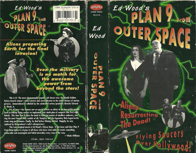 PLAN 9 FROM OUTER SPACE ED WOOD VHS COVER