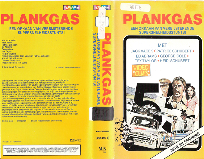 PLANKGAS, VESTRON VIDEO INTERNATIONAL, BIG BOX, HORROR, ACTION EXPLOITATION, ACTION, HORROR, SCI-FI, MUSIC, THRILLER, SEX COMEDY,  DRAMA, SEXPLOITATION, VHS COVER, VHS COVERS, DVD COVER, DVD COVERS