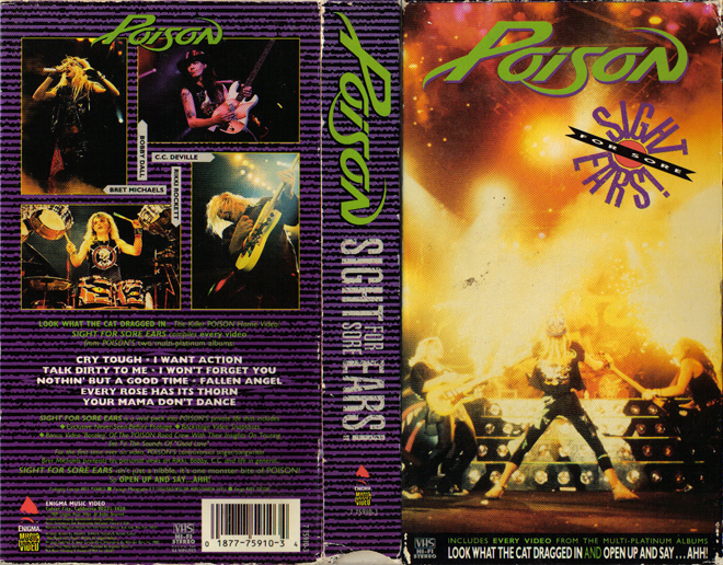 POISON : SIGHT FOR SORE EARS, HORROR, ACTION EXPLOITATION, ACTION, HORROR, SCI-FI, MUSIC, THRILLER, SEX COMEDY,  DRAMA, SEXPLOITATION, VHS COVER, VHS COVERS, DVD COVER, DVD COVERS