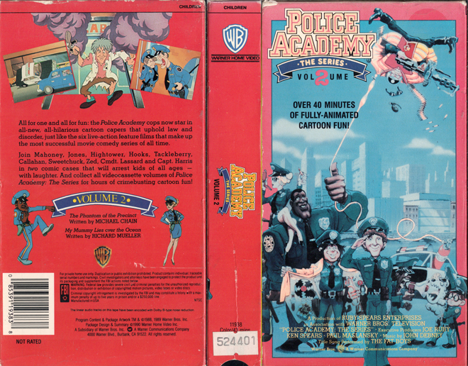 POLICE ACADEMY THE ANIMATED SERIES : VOLUME 2 VHS COVER, VHS COVERS