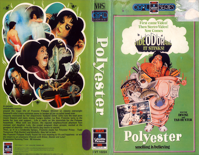POLYESTER, JOHN WATERS, DIVINE, AUSTRALIAN, VHS COVER, VHS COVERS