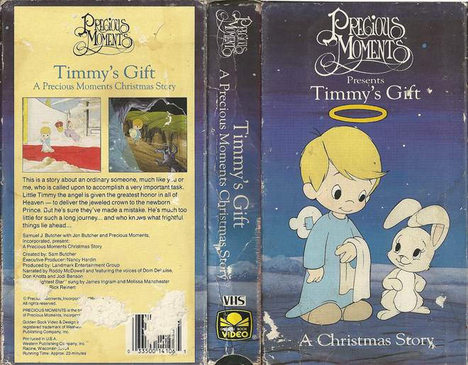 PRECIOUS MOMENTS PRESENTS TIMMYS GIFT VHS COVER