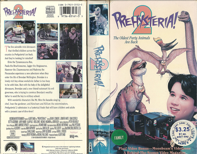 PREHYSTERIA 2 VHS COVER