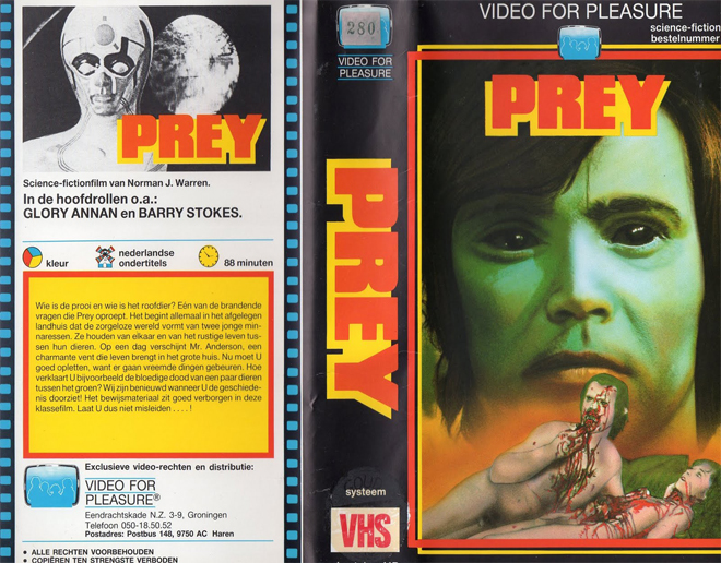 PREY HORROR VHS COVER, VHS COVERS