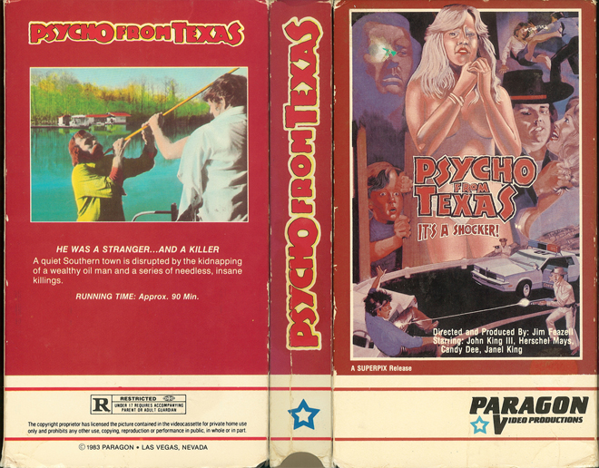 PSYCHO FROM TEXAS PARAGON VIDEO-PRODUCTIONS VHS COVER