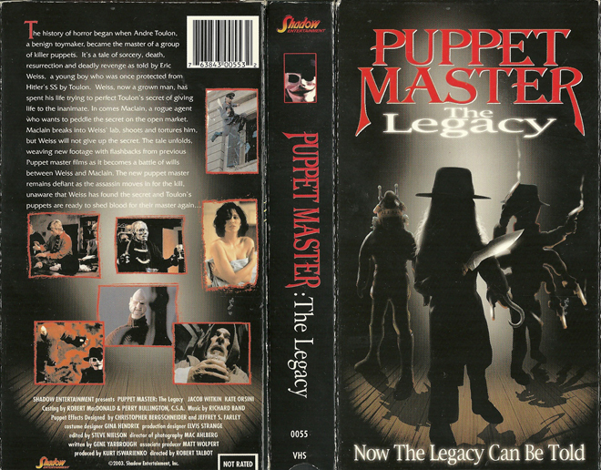 PUPPET MASTER : THE LEGACY VHS COVER