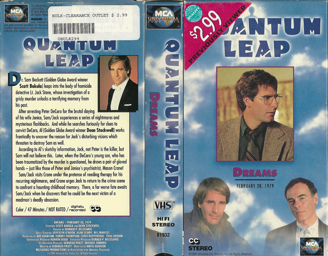 QUANTUM LEAP : DREAMS VHS COVER
