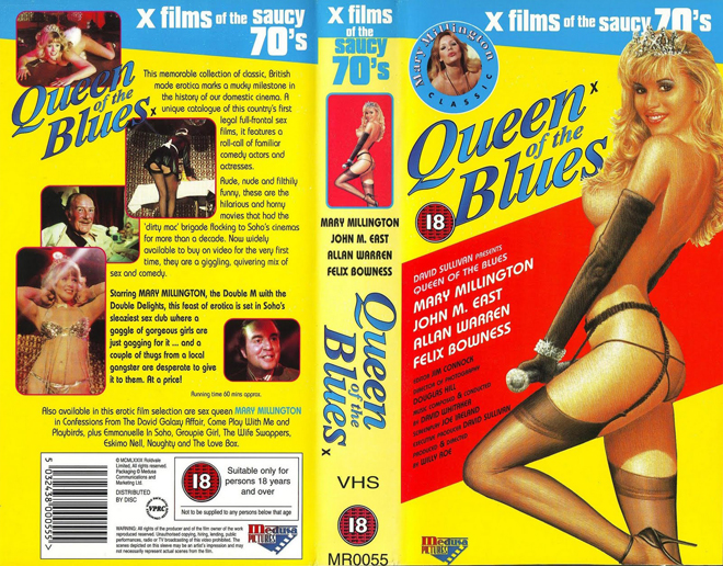 QUEEN OF THE BLUES : X FILMS OF THE SAUCY 70S VHS COVER, VHS COVERS