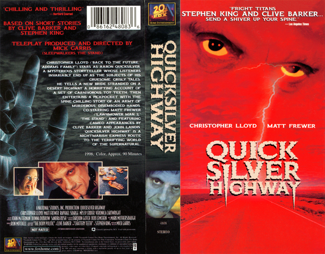 QUICK SILVER HIGHWAY, QUICKSILVER HIGHWAY VHS COVERS, VHS COVER