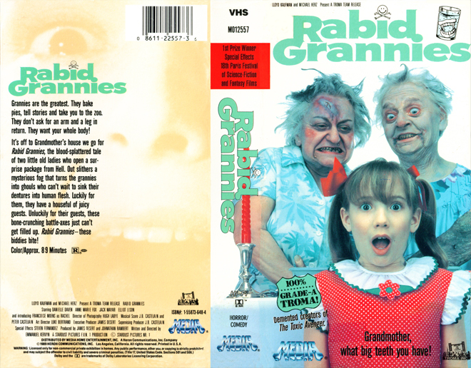 RABID GRANNIES GRADE A TROMA VHS COVER, VHS COVERS