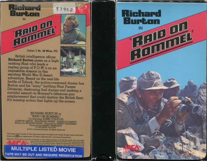 RAID ON ROMMEL, ACTION VHS COVER, HORROR VHS COVER, BLAXPLOITATION VHS COVER, HORROR VHS COVER, ACTION EXPLOITATION VHS COVER, SCI-FI VHS COVER, MUSIC VHS COVER, SEX COMEDY VHS COVER, DRAMA VHS COVER, SEXPLOITATION VHS COVER, BIG BOX VHS COVER, CLAMSHELL VHS COVER, VHS COVER, VHS COVERS, DVD COVER, DVD COVERS
