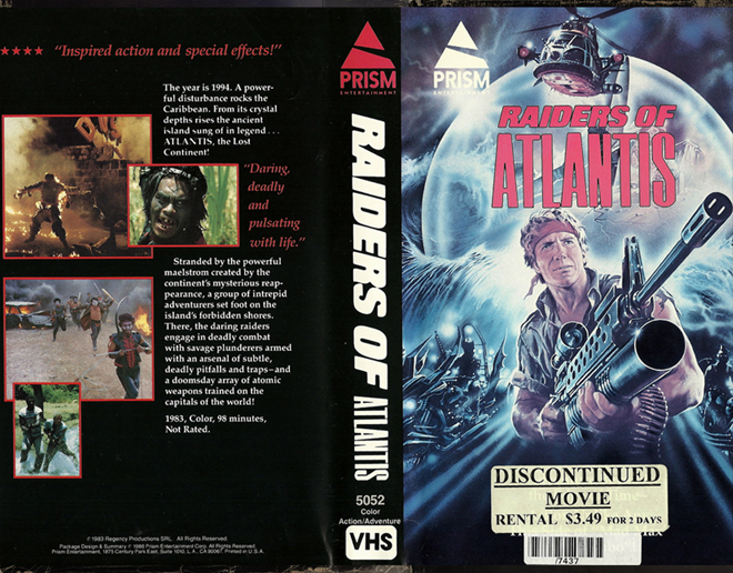 RAIDERS OF ATLANTIS VHS COVER, VHS COVERS