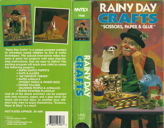RAINY DAY CRAFTS SCISSORS PAPER AND GLUE, CREEPY CLOWN, BRAZIL VHS, BRAZILIAN VHS, ACTION VHS COVER, HORROR VHS COVER, BLAXPLOITATION VHS COVER, HORROR VHS COVER, ACTION EXPLOITATION VHS COVER, SCI-FI VHS COVER, MUSIC VHS COVER, SEX COMEDY VHS COVER, DRAMA VHS COVER, SEXPLOITATION VHS COVER, BIG BOX VHS COVER, CLAMSHELL VHS COVER, VHS COVER, VHS COVERS, DVD COVER, DVD COVERS