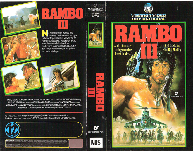 RAMBO 3 VHS COVER