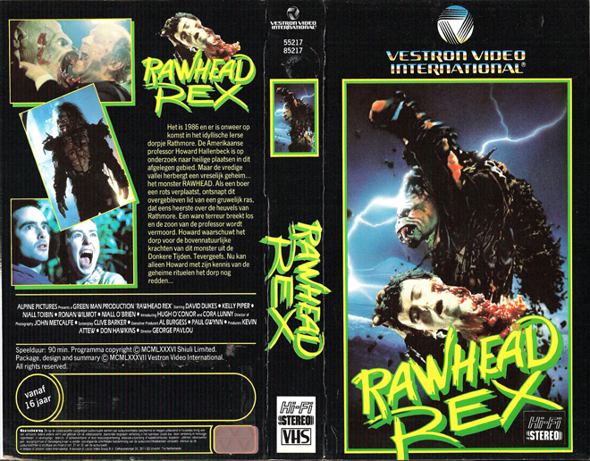 RAWHEAD REX VHS COVER, VHS COVERS