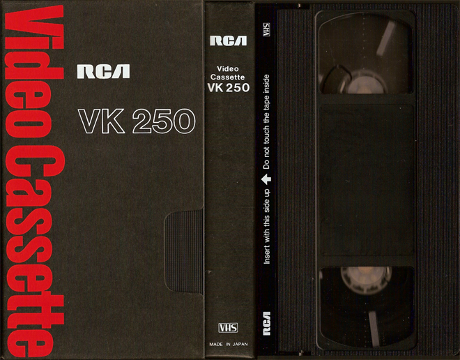 RCA VIDEO CASSETTE VK 250 VHS COVER